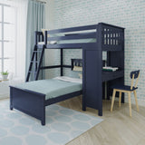 71-911-131 : Loft Beds All in One Study Loft Bed + Twin Bed, Blue