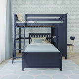 71-911-131 : Loft Beds All in One Study Loft Bed + Twin Bed, Blue