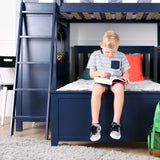 71-911-131 : Loft Beds All in One Study Loft Bed + Twin Bed, Blue