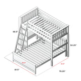 71-912-002 : Loft Beds All in One Study Loft Bed + Full Bed, White