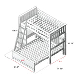 71-912-152 : Loft Beds All in One Study Loft Bed + Full Bed, Stone