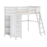 71-920-002 : Loft Beds All in One Loft Bed with Storage, White