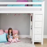71-920-002 : Loft Beds All in One Loft Bed with Storage, White