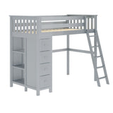 71-920-121 : Loft Beds All in One Loft Bed with Storage, Grey