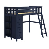 71-920-131 : Loft Beds All in One Loft Bed with Storage, Blue