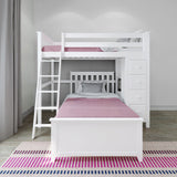 71-921-002 : Loft Beds All in One Loft Bed with Storage + Twin Bed, White