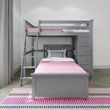 71-921-121 : Loft Beds All in One Loft Bed with Storage + Twin Bed, Grey