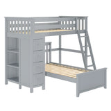 71-921-121 : Loft Beds All in One Loft Bed with Storage + Twin Bed, Grey