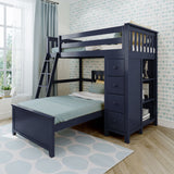 71-921-131 : Loft Beds All in One Loft Bed with Storage + Twin Bed, Blue
