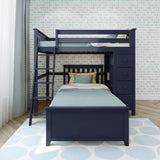 71-921-131 : Loft Beds All in One Loft Bed with Storage + Twin Bed, Blue
