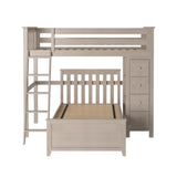 71-921-152 : Loft Beds All in One Loft Bed with Storage + Twin Bed, Stone
