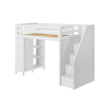 71-950-002 : Loft Beds Staircase Loft Bed Storage, White