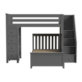 71-951-121 : Loft Beds Staircase Loft Bed Storage + Twin Bed, Grey