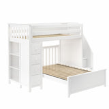 71-952-002 : Loft Beds Staircase Loft Bed Storage + Full Bed, White