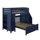 71-952-131 : Loft Beds Staircase Loft Bed Storage + Full Bed, Blue