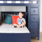 71-952-131 : Loft Beds Staircase Loft Bed Storage + Full Bed, Blue