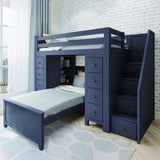 71-956-131 : Loft Beds Staircase Loft Bed Storage Storage + Twin Bed, Blue