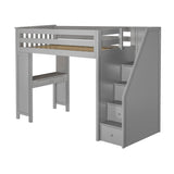 71-960-121 : Loft Beds Staircase Loft Bed Study, Grey