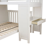 71-962-002 : Loft Beds Staircase Loft Bed Desk + Full Bed, White