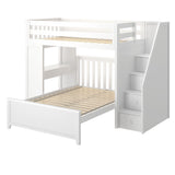 71-962-002 : Loft Beds Staircase Loft Bed Desk + Full Bed, White