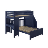 71-962-131 : Loft Beds Staircase Loft Bed Desk + Full Bed, Blue