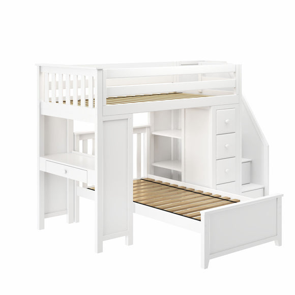 Staircase Loft Bed Desk + Dresser + Twin Bed
