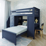 71-971-131 : Loft Beds Staircase Loft Bed Desk + Dresser/Twin, Blue