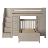 71-971-152 : Loft Beds Staircase Loft Bed Desk + Dresser/Twin, Stone