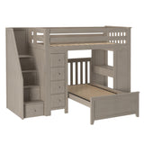 71-971-152 : Loft Beds Staircase Loft Bed Desk + Dresser/Twin, Stone