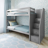 71-982-121 : Bunk Beds Twin/Twin Staircase Bunk, Grey