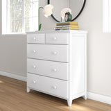 714323-002 : Dresser 2 over 3 Drawer Dresser, White