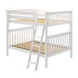 71S-FBNKC1-002 : Bunk Beds Full/Full Bunk with Angle Ladder, White
