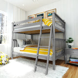 71S-FBNKC1-121 : Bunk Beds Full/Full Bunk with Angle Ladder, Grey