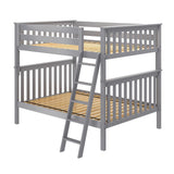 71S-FBNKC1-121 : Bunk Beds Full/Full Bunk with Angle Ladder, Grey