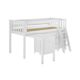 71S-L3D3DDK-002 : Loft Beds Twin Storage Loft Bed with Two Dressers and Desk, White