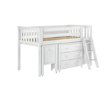 71S-L3D3DDK-002 : Loft Beds Twin Storage Loft Bed with Two Dressers and Desk, White