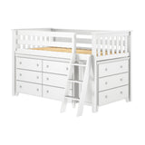 Twin-Size Storage Loft Bed with Two Dressers