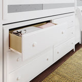 71S-L3D6D-002 : Loft Beds Twin Storage Loft Bed with Two Dressers, White