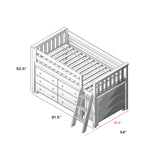 71S-L3D6D-121 : Loft Beds Twin Storage Loft Bed with Two Dressers, Grey