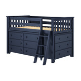 71S-L3D6D-131 : Loft Beds Twin Storage Loft Bed with Two Dressers, Blue