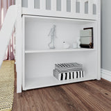 71S-L6DBK-002 : Loft Beds Twin Storage Loft Bed with Dresser and Bookcase, White