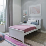 71S-TBED-002 : Single Beds Twin-Size Platform Bed, White