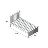 71S-TBED-002 : Single Beds Twin-Size Platform Bed, White