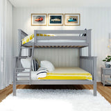 71S-TFBNK-121 : Bunk Beds Bunk Bed, Twin over Full, Grey