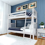 71S-TBNKB1-002 : Bunk Beds Twin over Twin Bunk with Angle Ladder, White