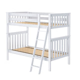 71S-TBNKB1-002 : Bunk Beds Twin over Twin Bunk with Angle Ladder, White