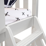 71S-TBNKB1-002 : Bunk Beds Twin over Twin Bunk with Angle Ladder, White