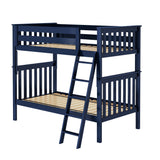 71S-TBNKB1-131 : Bunk Beds Twin over Twin Bunk with Angle Ladder, Blue