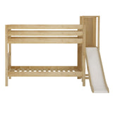 ABRA NS : Play Bunk Beds Twin Low Bunk Bed with Slide Platform, Slat, Natural