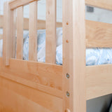 BIG BANG NS : Quad Bunk Twin over Full Quadruple Bunk Bed with Stairs, Slat, Natural